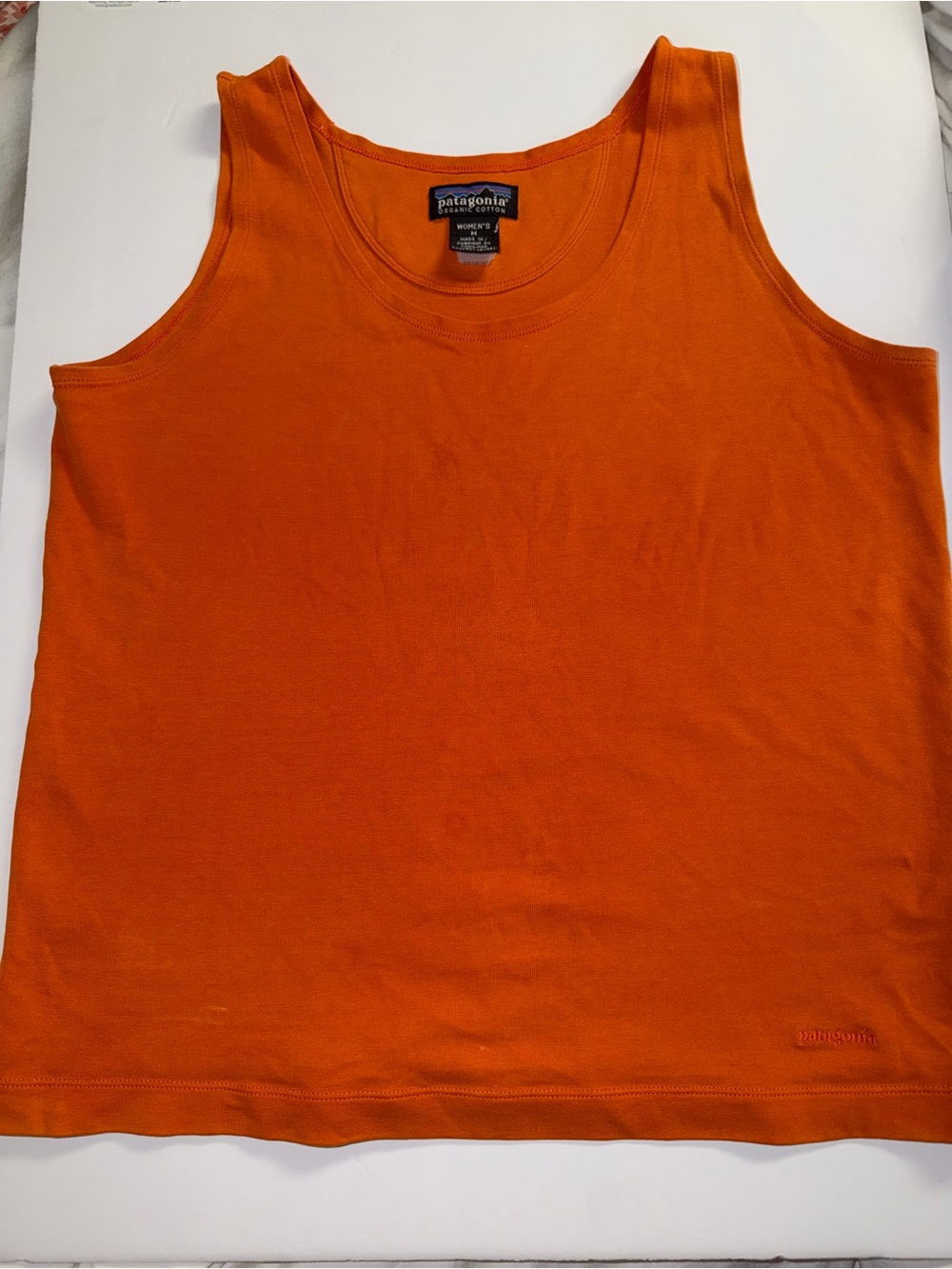 Patagonia Organic Cotton Orange Tank Top Women’s Medium - Picture 2 of 5